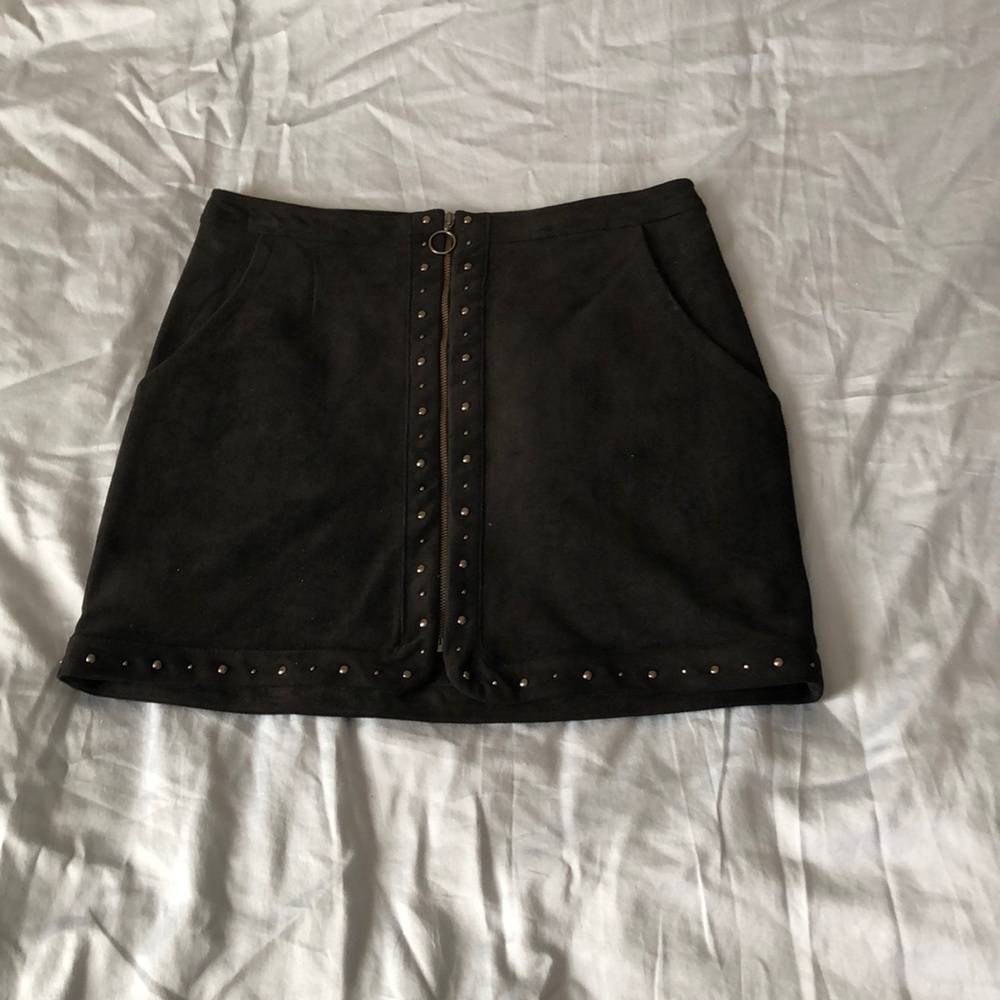 AEO Black Suede Mini Skirt